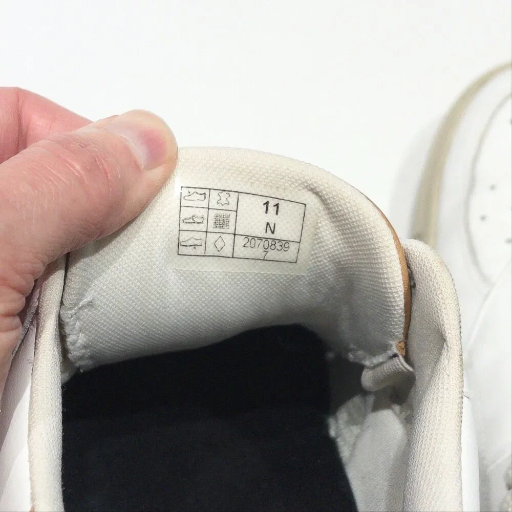 SAS High Street White & Beige Court Leather Shoes Sneakers Men Size 11N Narrow